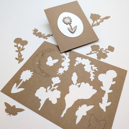 Bastelbogen "Blumenkranz"  zum Gestalten & Verzieren